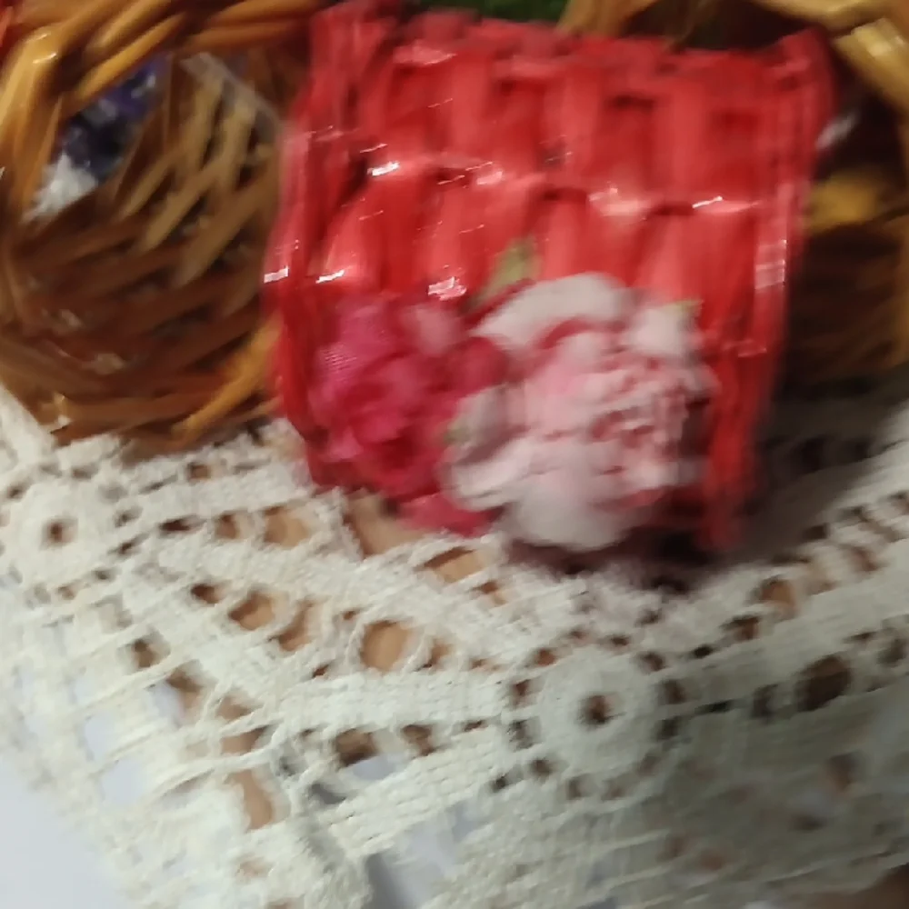 Colorful Woven Napkin Rings with Floral Accents
